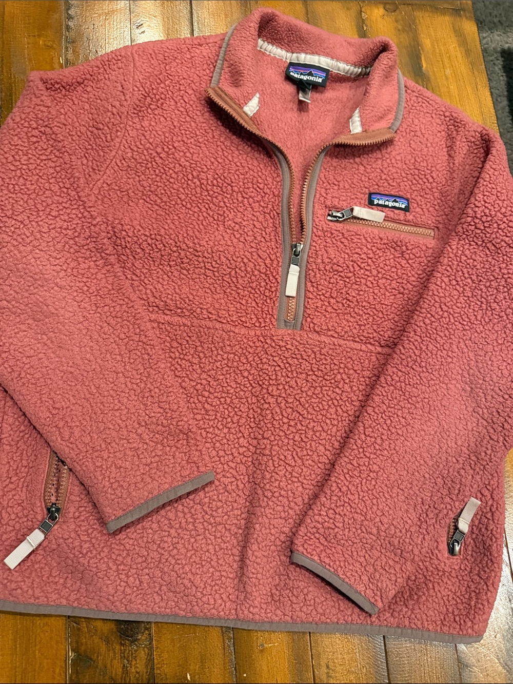 Patagonia women's Pink Sherpa Half-Zip Pullover